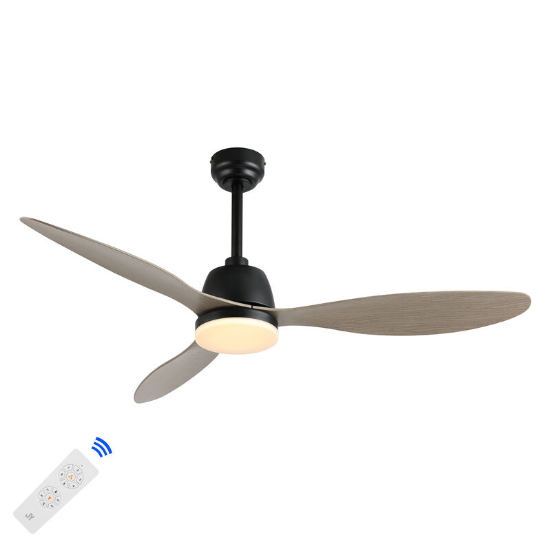Audie Classic Industrial Iron/Plastic App/Remote-Controlled 6-Speed Integrated LED Ceiling Fan