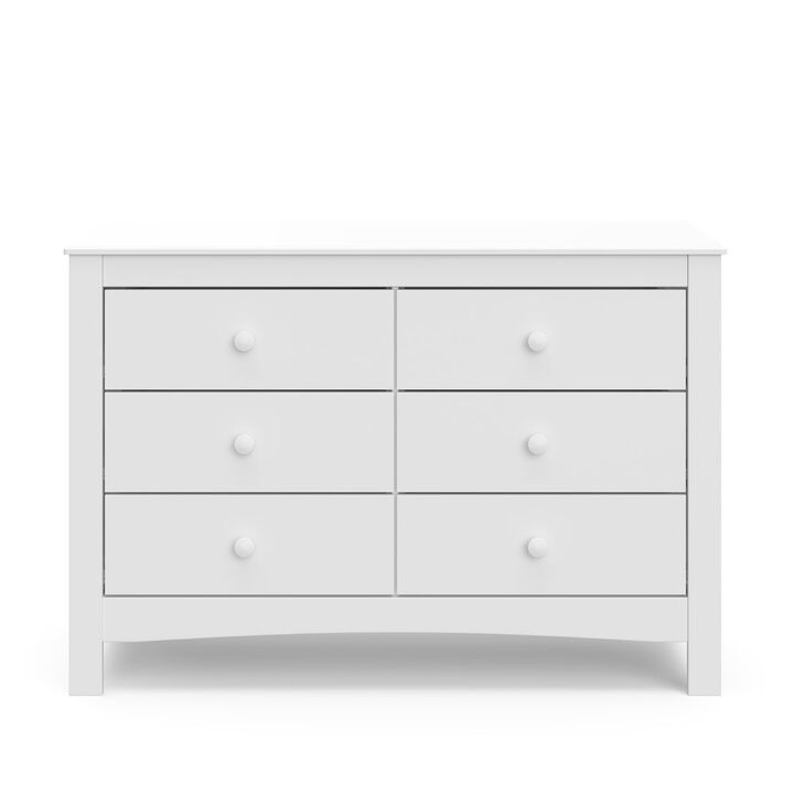 Graco Noah 6 Drawer Double Dresser (White) - 6 Drawer Double Dresser for Kids