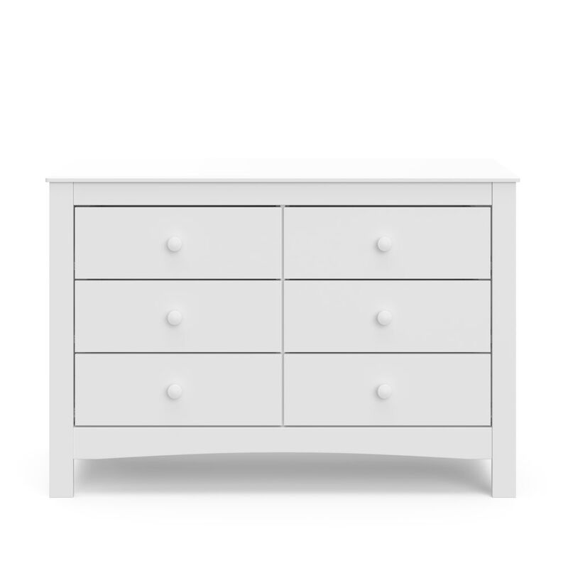Graco Noah 6 Drawer Double Dresser (White) - 6 Drawer Double Dresser for Kids