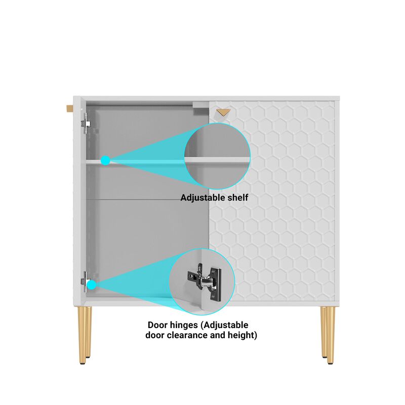 MONDAWE 32 in. H Modern Locker Accent Cabinet with 2-Door and Adjustable Shelves