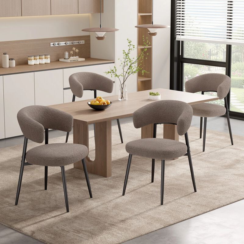 Modern Velvet Dining Chair Set of 4 image number 1