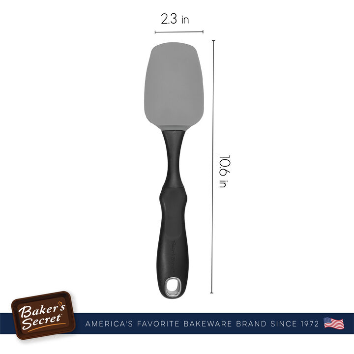 Baker's Secret 2in1 Spoon Spatula, 10", Silicone Durable. Baking Essentials, Heat Resistant