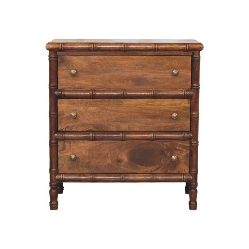 Artisan Furniture Solid Wood Bamboo 3 Drawer Chest, Brown image number 0