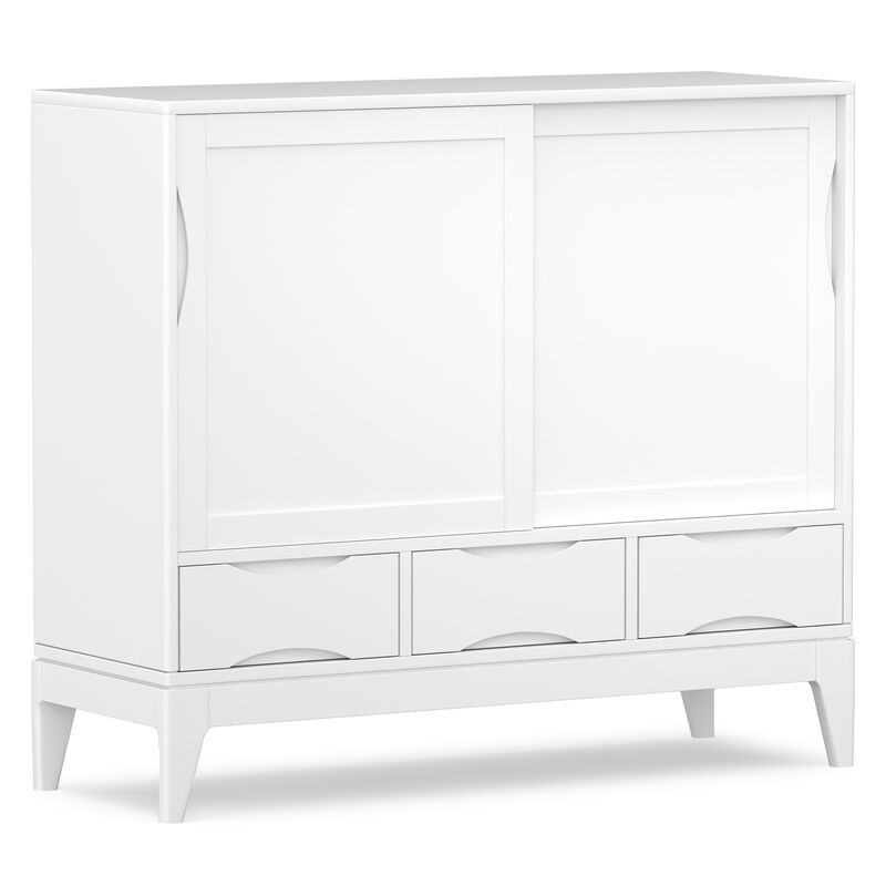 Harper 48 inch Wide Solid Hardwood Mid-Century Modern Medium Storage Cabinet in White image number 0