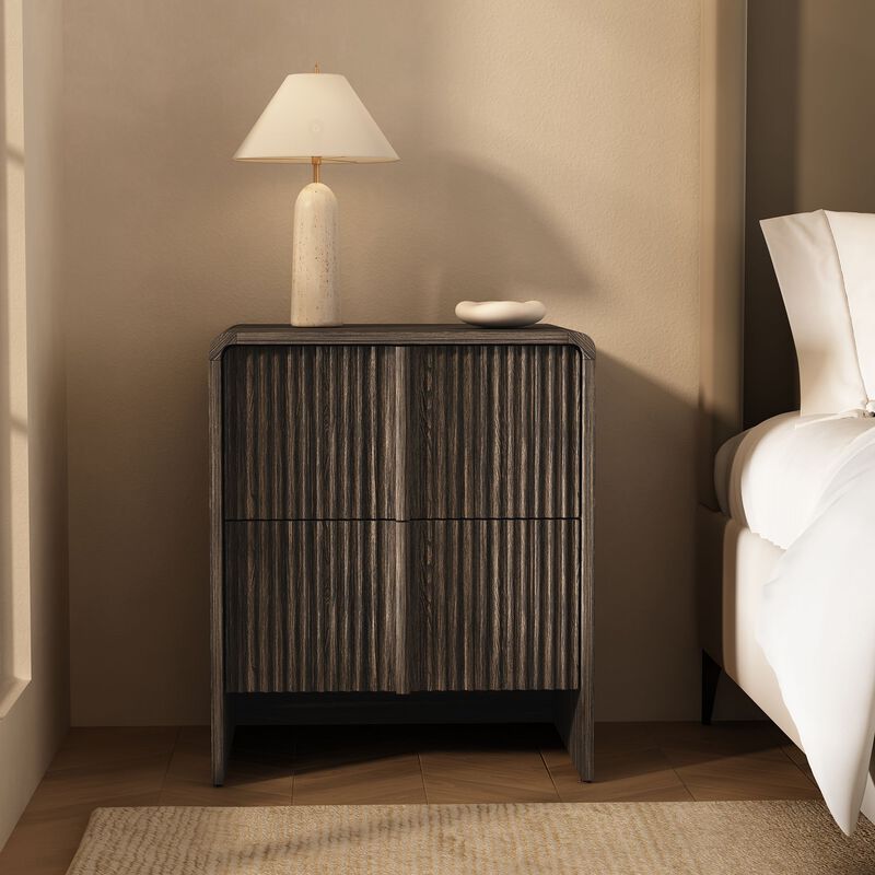 Novara 2-Drawer Nightstand in Walnut image number 1