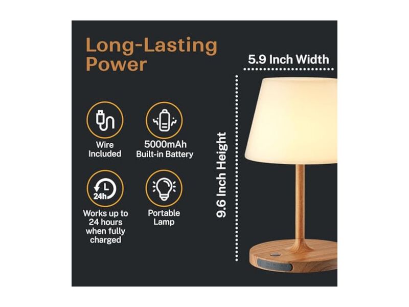 Rechargeable Cordless Waterproof Shower Lamp For Bathroom Office Desk 5000mAh image number 2