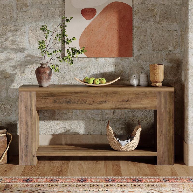 Tribesigns Farmhouse Wood Console Table image number 2
