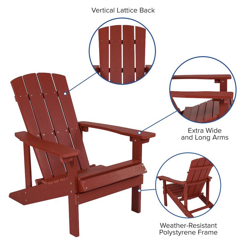 Commercial All-Weather Poly Resin Wood Adirondack Chair image number 2
