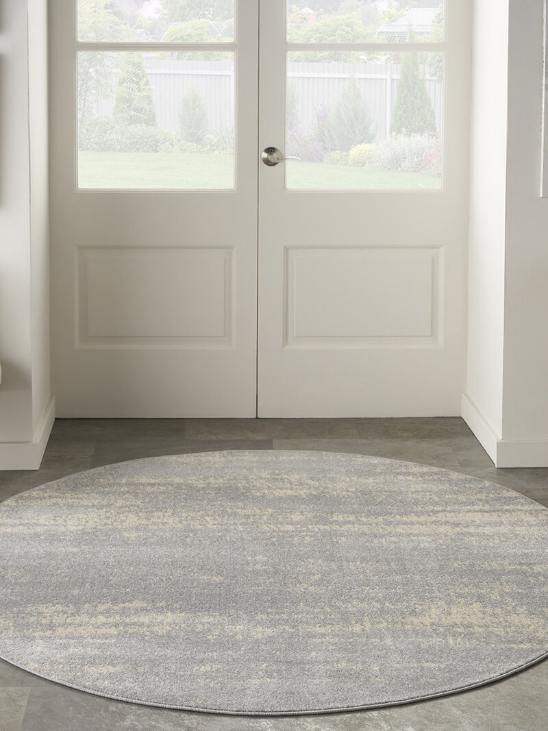 Nourison Essentials NRE03 Gray/Beige 4' x Round Rug