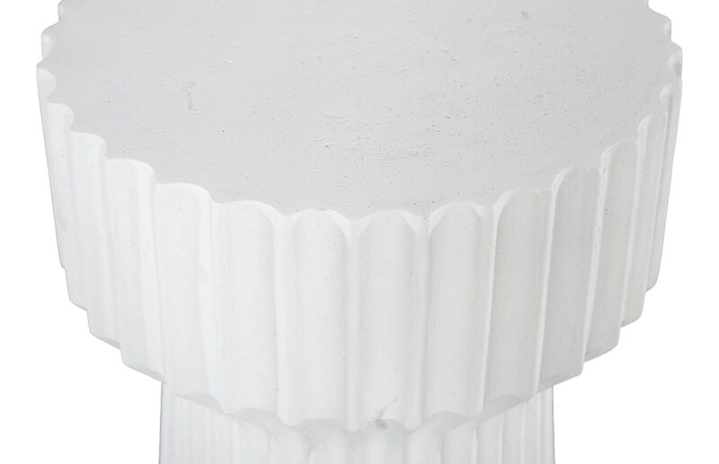 Vetra White Stone Side Table