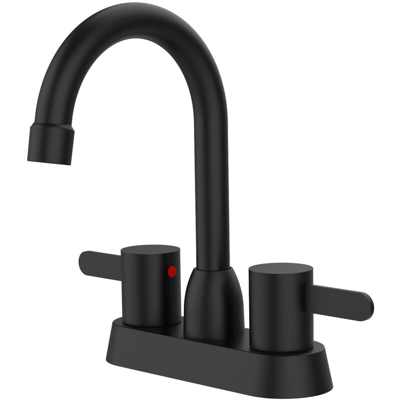 2-Handle Centerset Bathroom Faucet in Matte Black for RV and Vanity Sinks