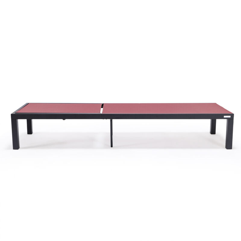 LeisureMod Marlin Patio Chaise Lounge Chair With Black Aluminum Frame