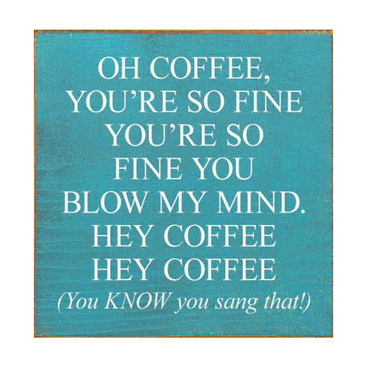 Funny Coffee Quote Wood Sign Wall Decor for Kitchen Coffee Bar