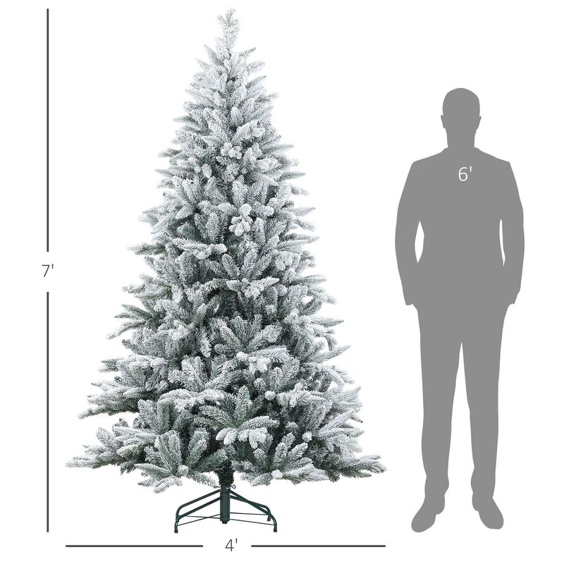 7ft Snow Flocked Artificial Christmas Tree with 1401 Tips