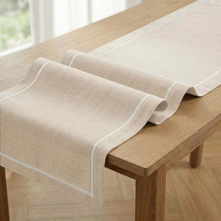 Linen Table Runner for Dining Table, Holiday and Everyday Table Decor - Kensington