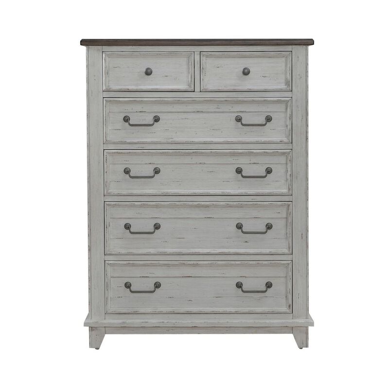 Liberty Furniture River Place 6 Drawer Bedroom Chest Cottage - Riverstone White & Tobacco image number 2