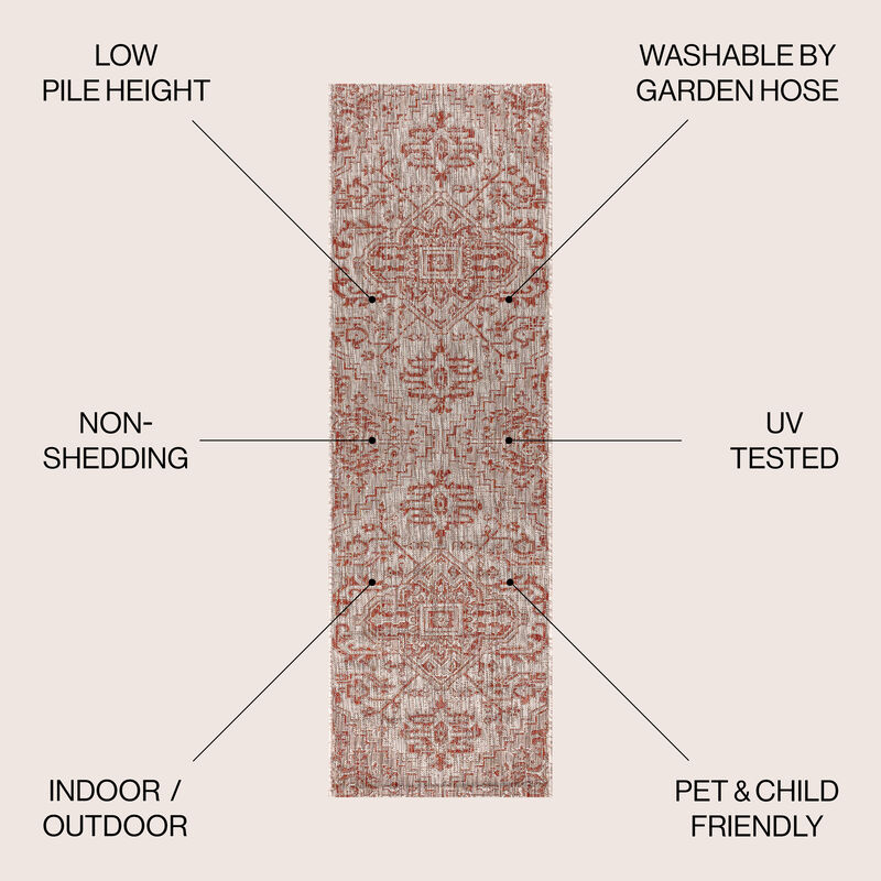 Estrella Bohemian Medallion Textured Weave Indoor/Outdoor Area Rug