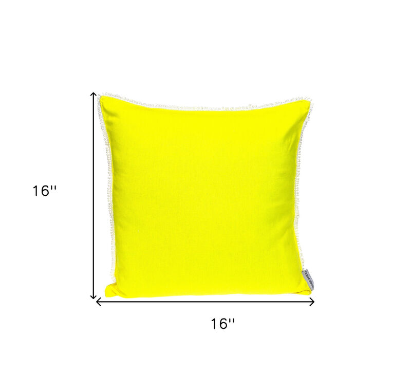 HomeRoots 16" Yellow Cotton Throw Pillow image number 5