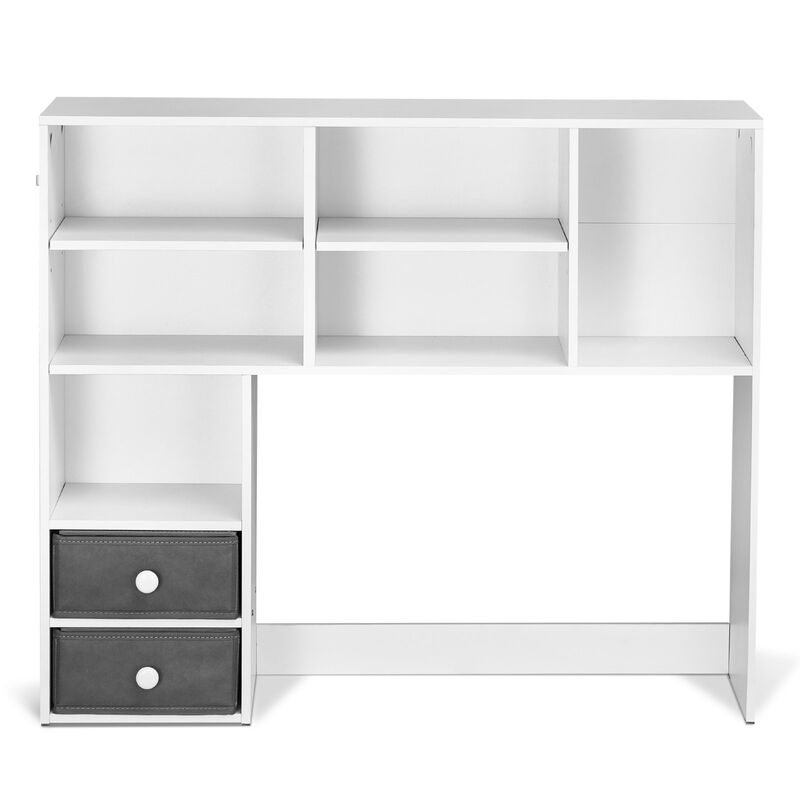 3-Tier Desktop Bookshelf Organizer with Fabric Drawers for Office Home image number 0