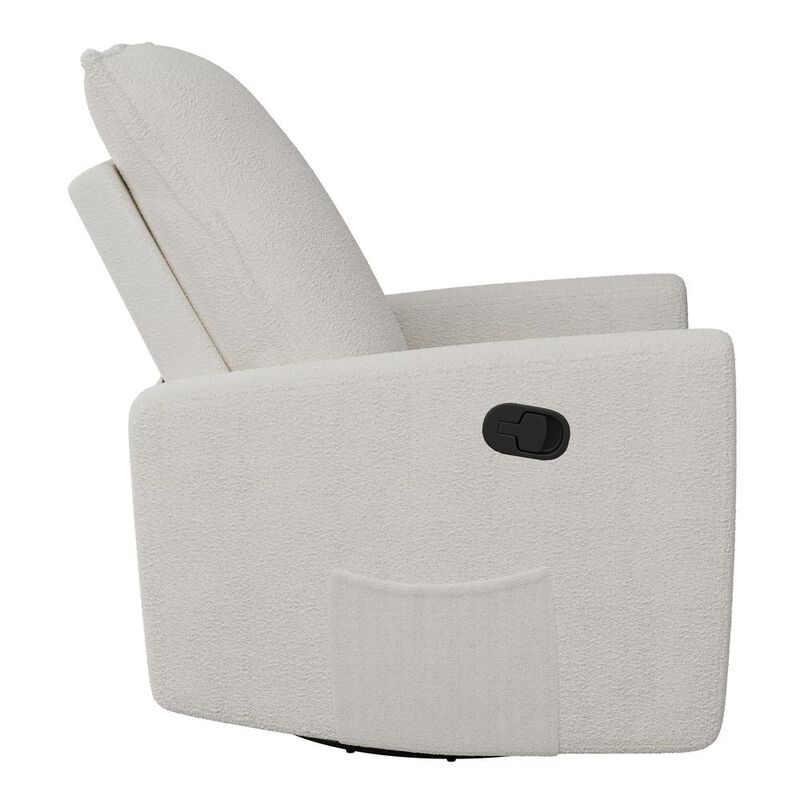 CorLiving Boucle Glider Recliner Chair, White