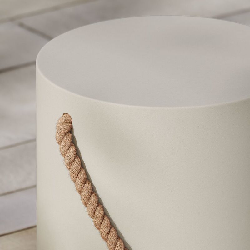 Isera Indoor - Outdoor Patio Rope Concrete Side Table Stool image number 7