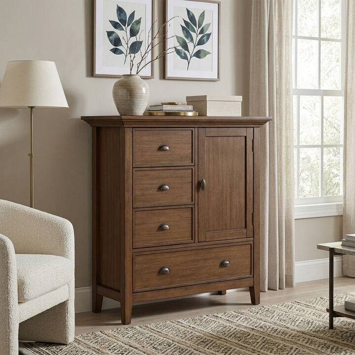 Redmond SOLID WOOD 39 inch Wide Transitional Medium Storage Cabinet in Rustic Natural Aged Brown