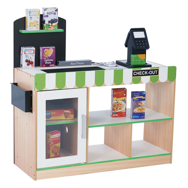 Cashier Austin Checkout Counter Stand, Green/White/Natural image number 0