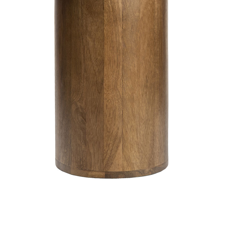 Milos 18" Rustic Minimalist Square Marble/Wood Accent Table image number 5