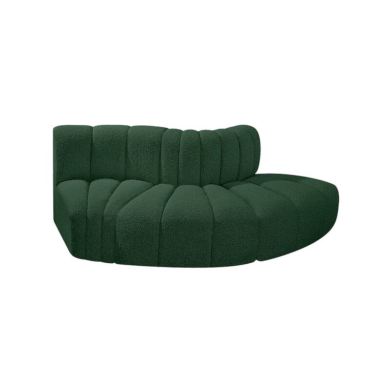 Meridian Furniture Arc Green Boucle Fabric Modular Sofa
