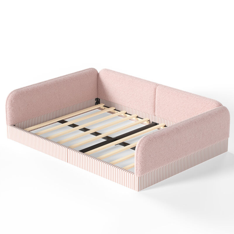 Vosang Teddy Boucl&eacute; Upholstered Kids Daybed Frame image number 4