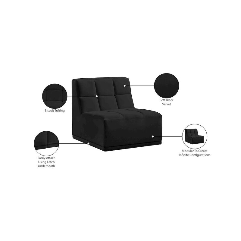 Meridian Furniture Relax Black Velvet Armless Chair