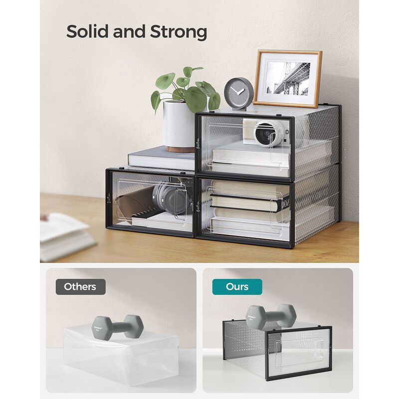 Pack of 18 Stackable Shoe Storage Organizers - Practical Shoe Boxes for Organized Spaces