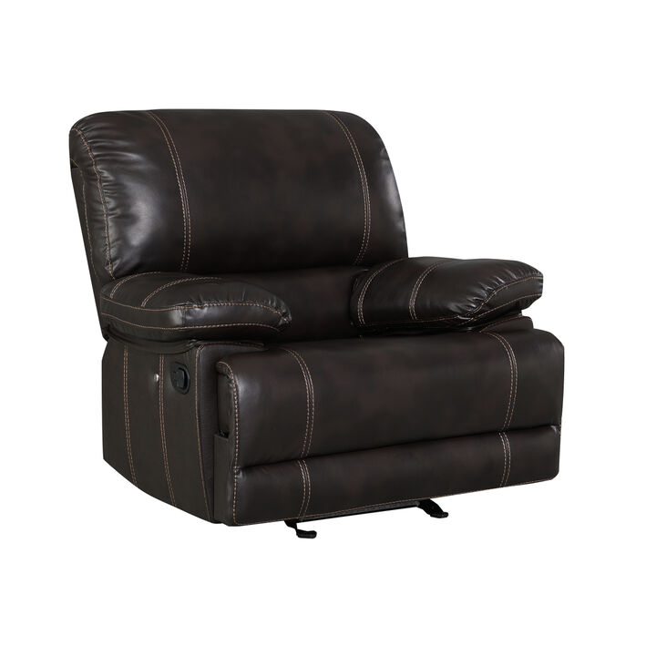 Recliner Chair Sofa Manual Reclining Home Seating Seats Movie Theater Chairs, Brown