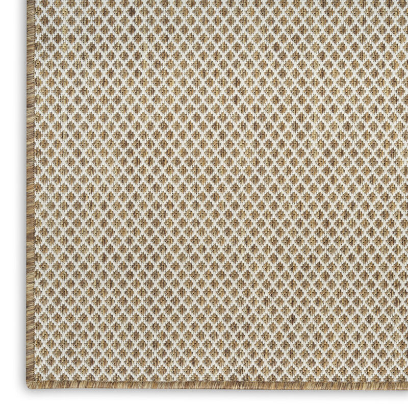 HomeRoots 2' X 3' Natural And Ivory Geometric Indoor Outdoor Area Rug image number 2