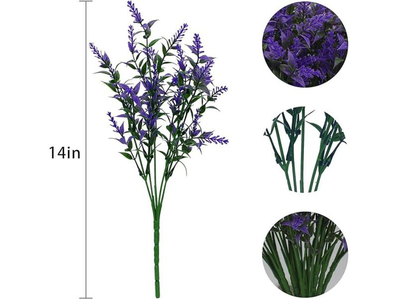 Lavender Artificial Hanging Flowers UV Resistant Outdoor Home Decor image number 2