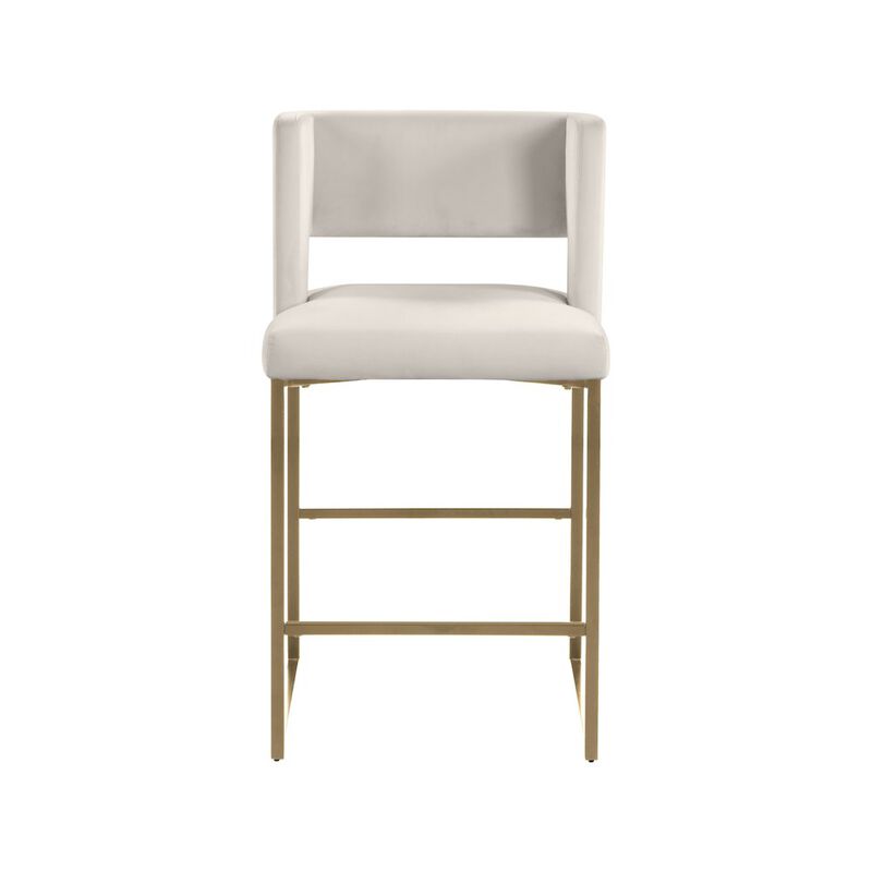 Meridian Furniture Caleb Velvet Counter Stool, Set of 2