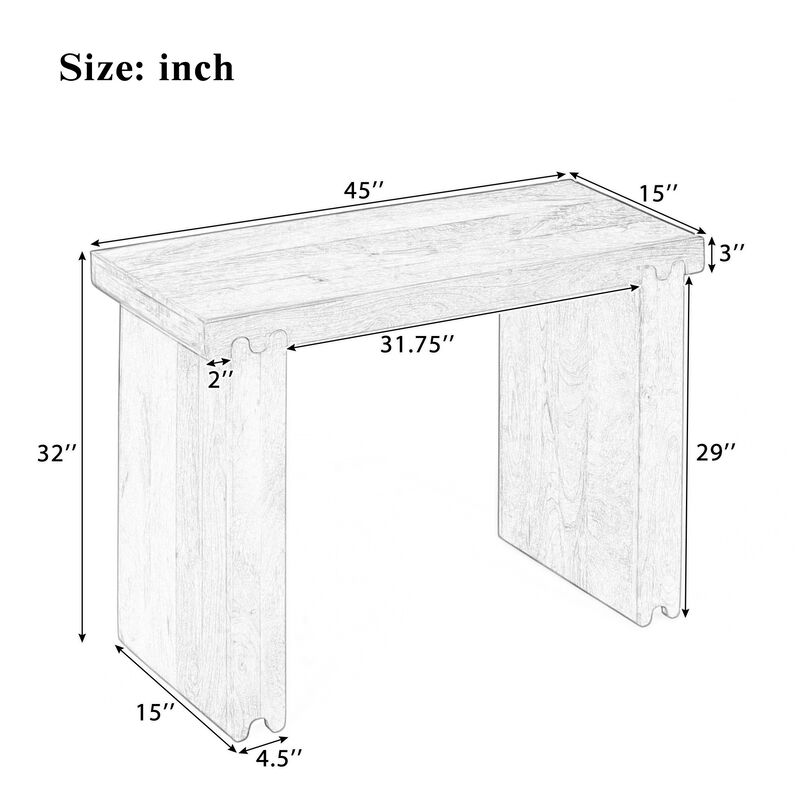 Merax Farmhouse Entryway Table Narrow Console Table