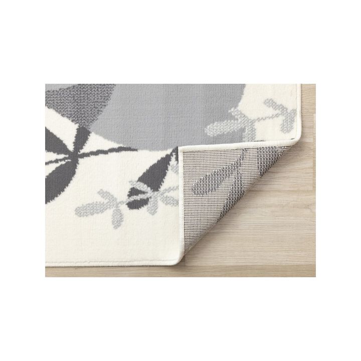 Novelle Home Functional Kids Grey White Bunny Rug, 3'11 x 5'7