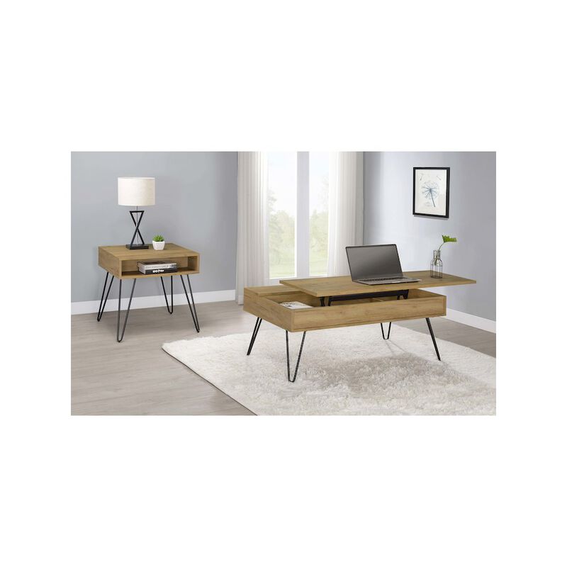 Coaster Co. of America Fanning Engineered Wood Lift Top Coffee Table Golden Oak