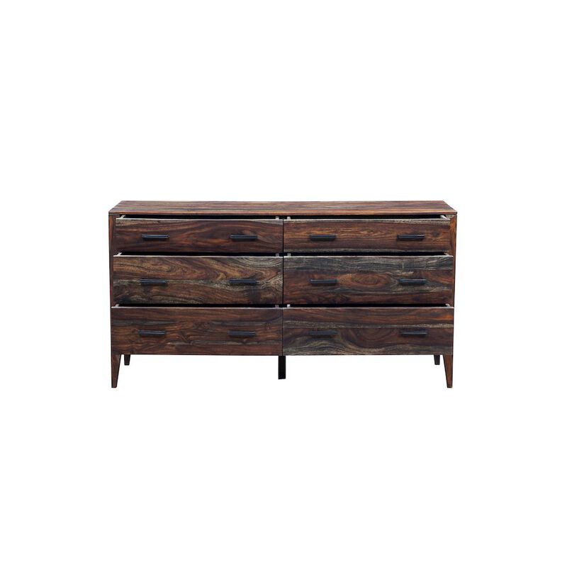 Porter Designs Fall River Solid Sheesham Wood Dresser, Gray image number 5