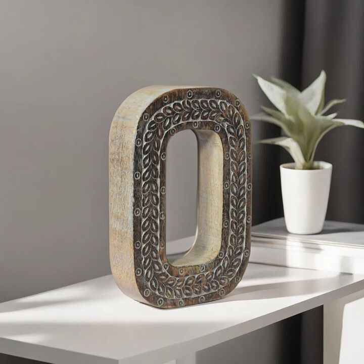 Vintage Gray Handmade Eco-Friendly "0" Numeric Number For Wall Mount & Table Top Décor