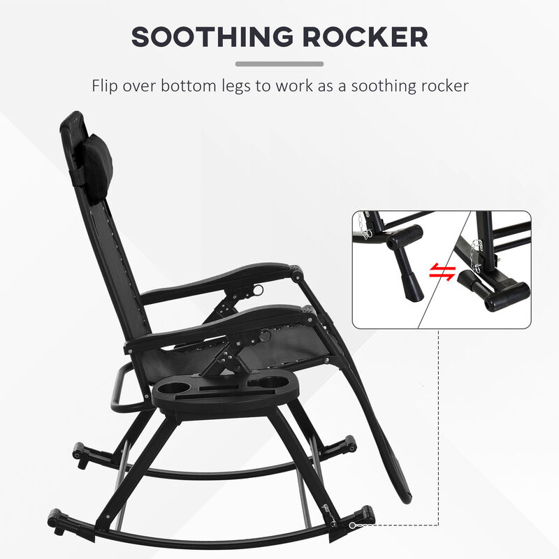 Hivvago 2-Pack Foldable Zero Gravity Rocking Chairs image number 7