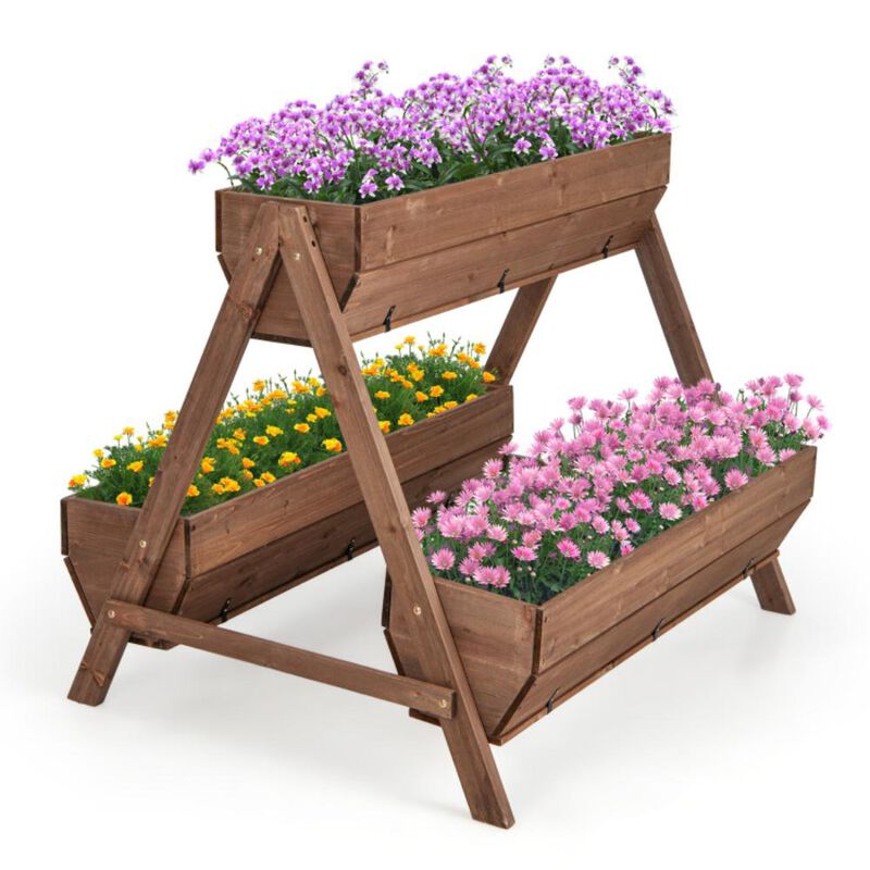 Hivvago Vertical Raised Garden bed with 3 Wooden Planter Boxes