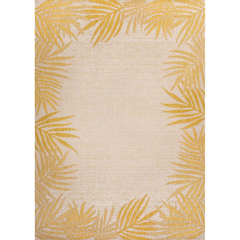 Isla Coastal Cottage Palm Frond Border Indoor/Outdoor Area Rug