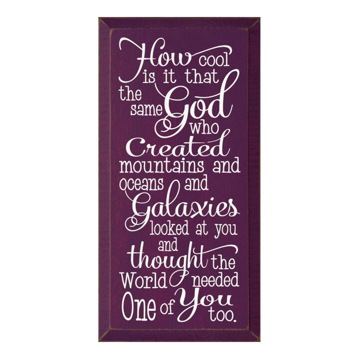 Faith Quote Wood Sign God Created Mountains Oceans and You Rustic Wall Plaque