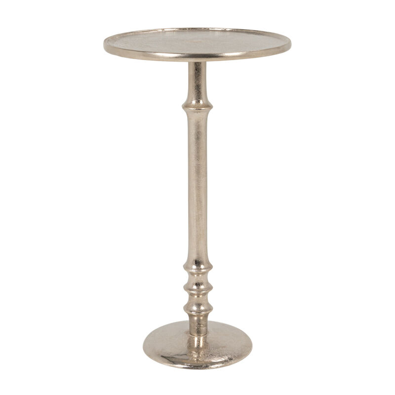 Round Metal Pedestal Accent Table, Gold Finish image number 0
