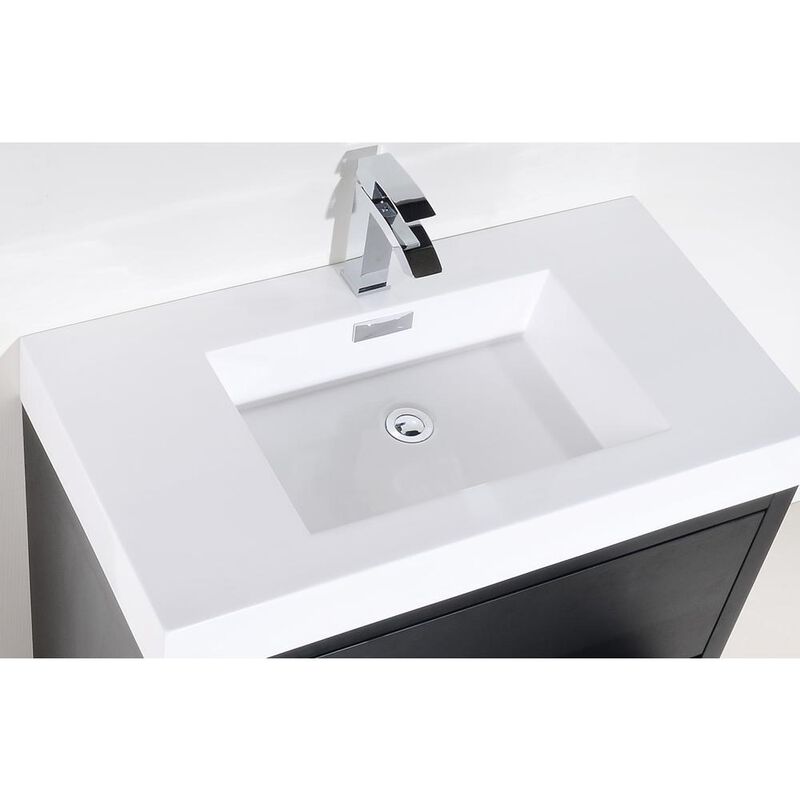 Kubebath Bliss 40 Black Free Standing Modern Bathroom Vanity