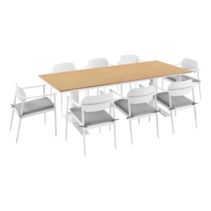 Modway Aeris 9-Piece Outdoor Patio Dining Set in Charcoal