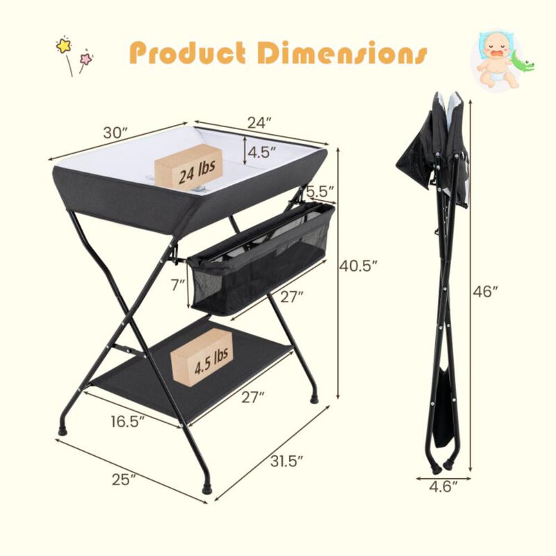 Hivvago Baby Storage Folding Diaper Changing Table