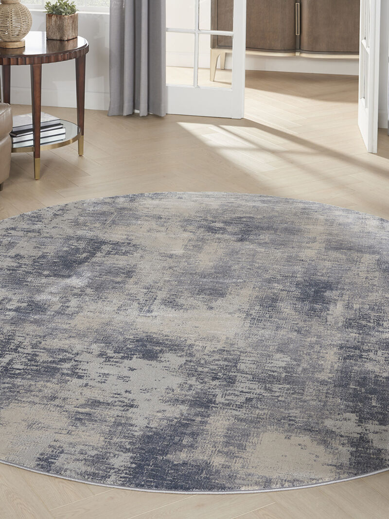 Rustic Textures RUS02 Blue/Ivory 5'3" x Round Rug